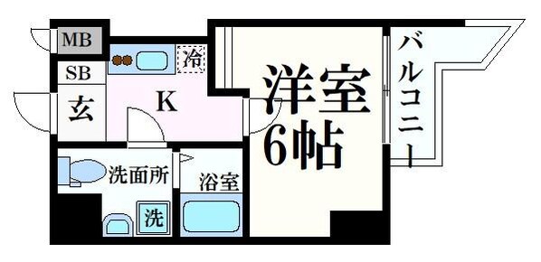 レジュールアッシュ谷町の物件間取画像